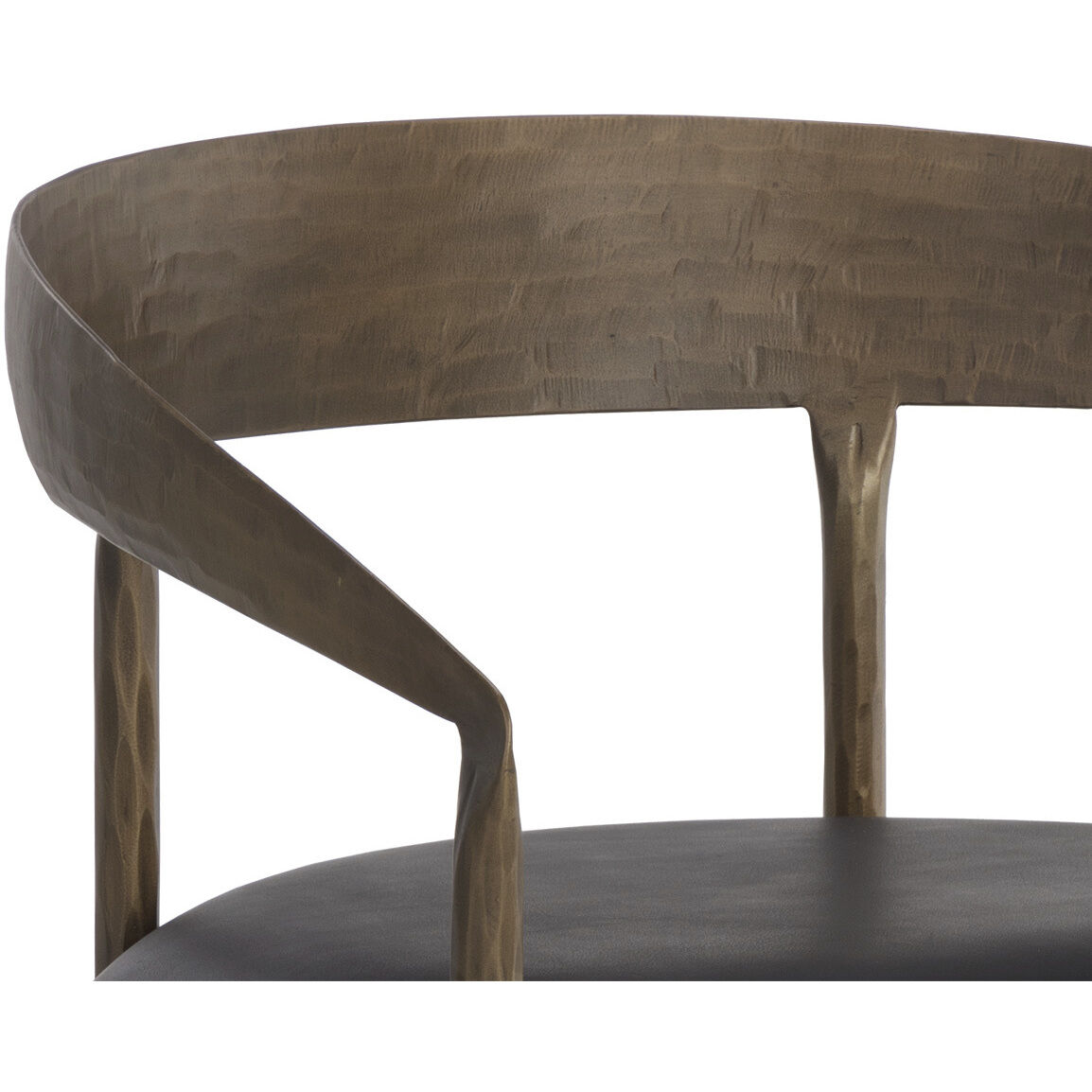 Zanatta Charcoal Black Leather Dining Armchair